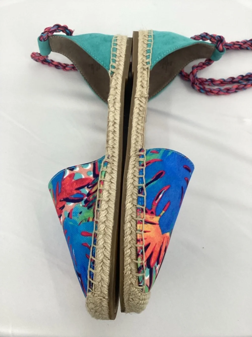 Sam Edelman Leonora Canvas  Braided Espadrille Flats TROPICAL Print